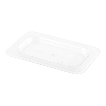Met Lux Rectangle Clear Plastic Lid - Fits 1/9 Size Cold Food Storage Container - 7" x 4 1/4" x 1/2" - 1 count box