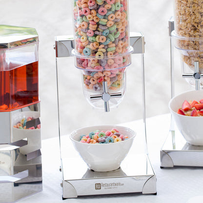 Met Lux 3L Stainless Steel Cereal Dispenser - 1 Compartment - 8" x 9 1/4" x 25" - 1 count box