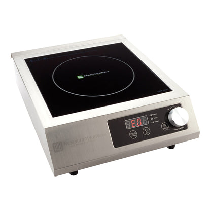 Kitchen tek Square Stainless Steel Heavy-Duty Induction Cooktop - 220V, 3500 Watts - 18 1/2" x 14 1/2" x 5 3/4" - 1 count box