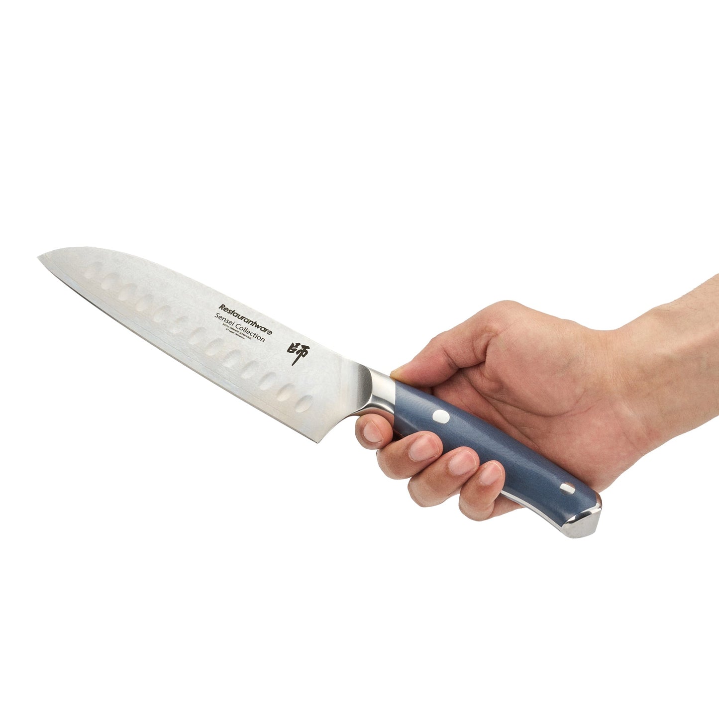 Sensei Blue Damascus Steel 7" Santoku Knife - 1 count box