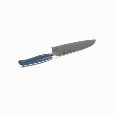 Sensei Blue Damascus Steel 7" Santoku Knife - 1 count box