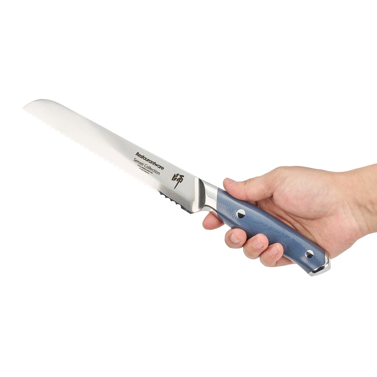 Sensei Blue Damascus Steel 8" Bread Knife - 1 count box
