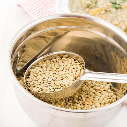 Met Lux 4 oz Stainless Steel Spoodle - Solid, with Green Handle - 1 count box