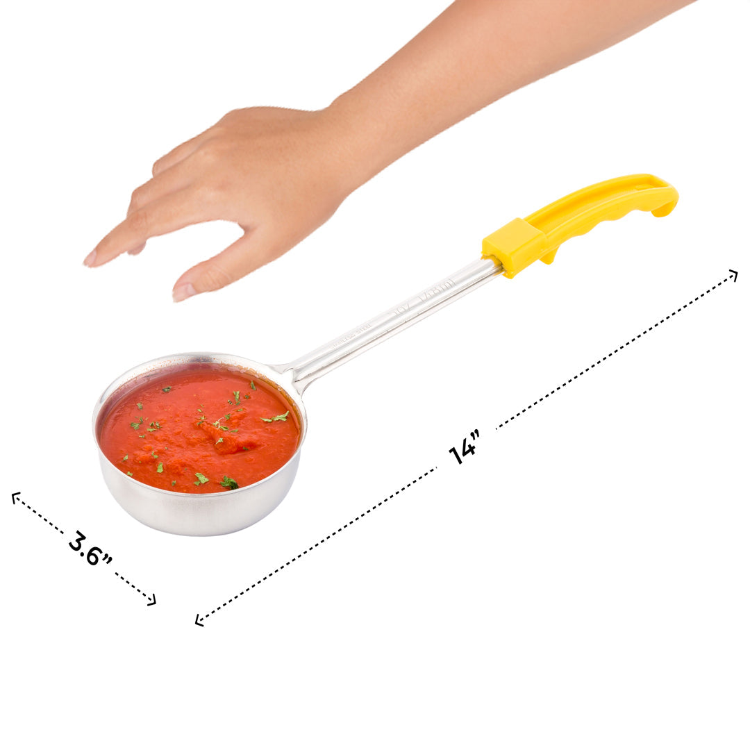 Met Lux 5 oz Stainless Steel Spoodle - Solid, with Yellow Handle - 1 count box