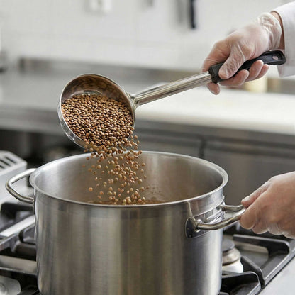 Met Lux 6 oz Stainless Steel Spoodle - Solid, with Black Handle - 1 count box