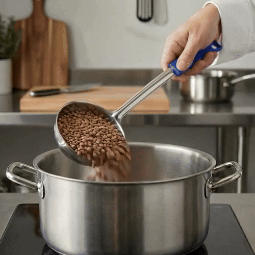 Met Lux 8 oz Stainless Steel Spoodle - Solid, with Blue Handle - 1 count box
