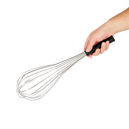 Met Lux Stainless Steel Piano Whisk - with Plastic Comfort Handle - 18" - 1 count box