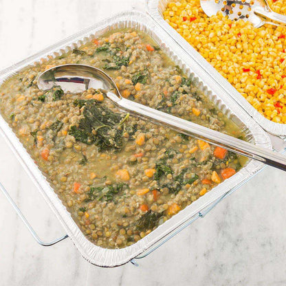Met Lux Silver Stainless Steel Professional Serving Spoon - Solid - 18" - 1 count box