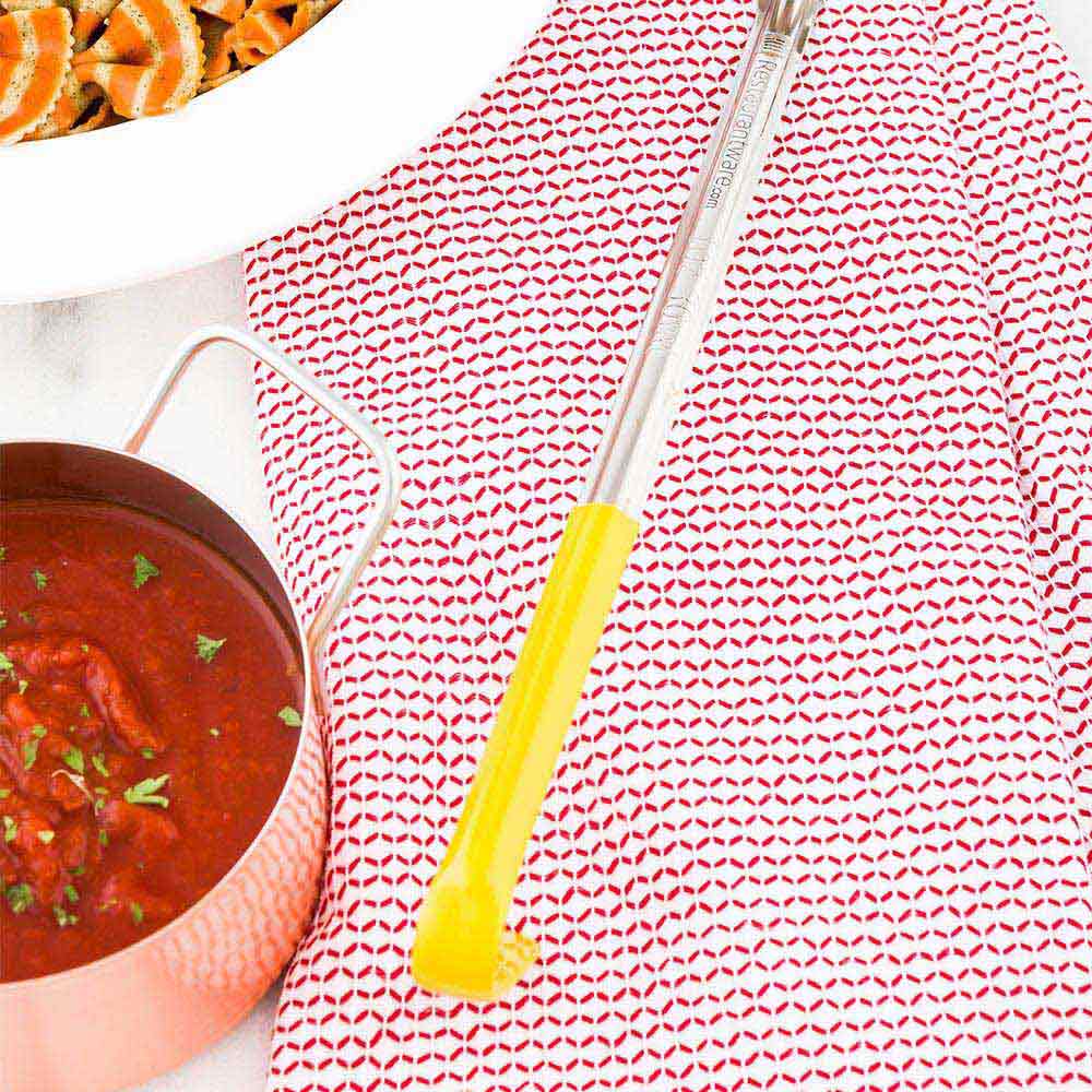Met Lux 1 oz Stainless Steel Serving Ladle - with Yellow Handle - 11 3/4" - 1 count box