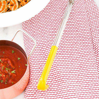 Met Lux 1 oz Stainless Steel Serving Ladle - with Yellow Handle - 11 3/4" - 1 count box