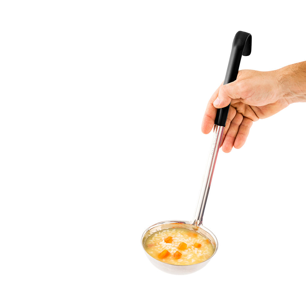 Met Lux 12 oz Stainless Steel Serving Ladle - with Black Handle - 15 1/2" - 1 count box
