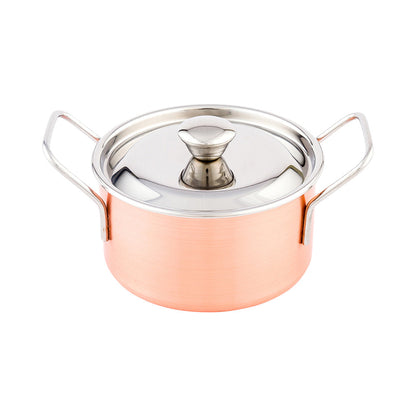 Met Lux 16 oz Copper Stainless Steel Large Individual Casserole Pot - with Lid - 6 1/2" x 4 1/2" x 3" - 1 count box