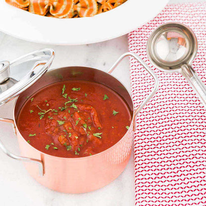 Met Lux 16 oz Copper Stainless Steel Large Individual Casserole Pot - with Lid - 6 1/2" x 4 1/2" x 3" - 1 count box
