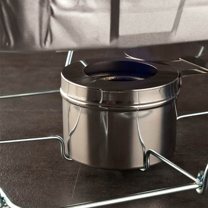 Met Lux 8 oz Stainless Steel Chafer Fuel Holder - with Cover, Mirrored Finish - 6 1/2" x 3 1/2" x 2 1/2" - 1 count box