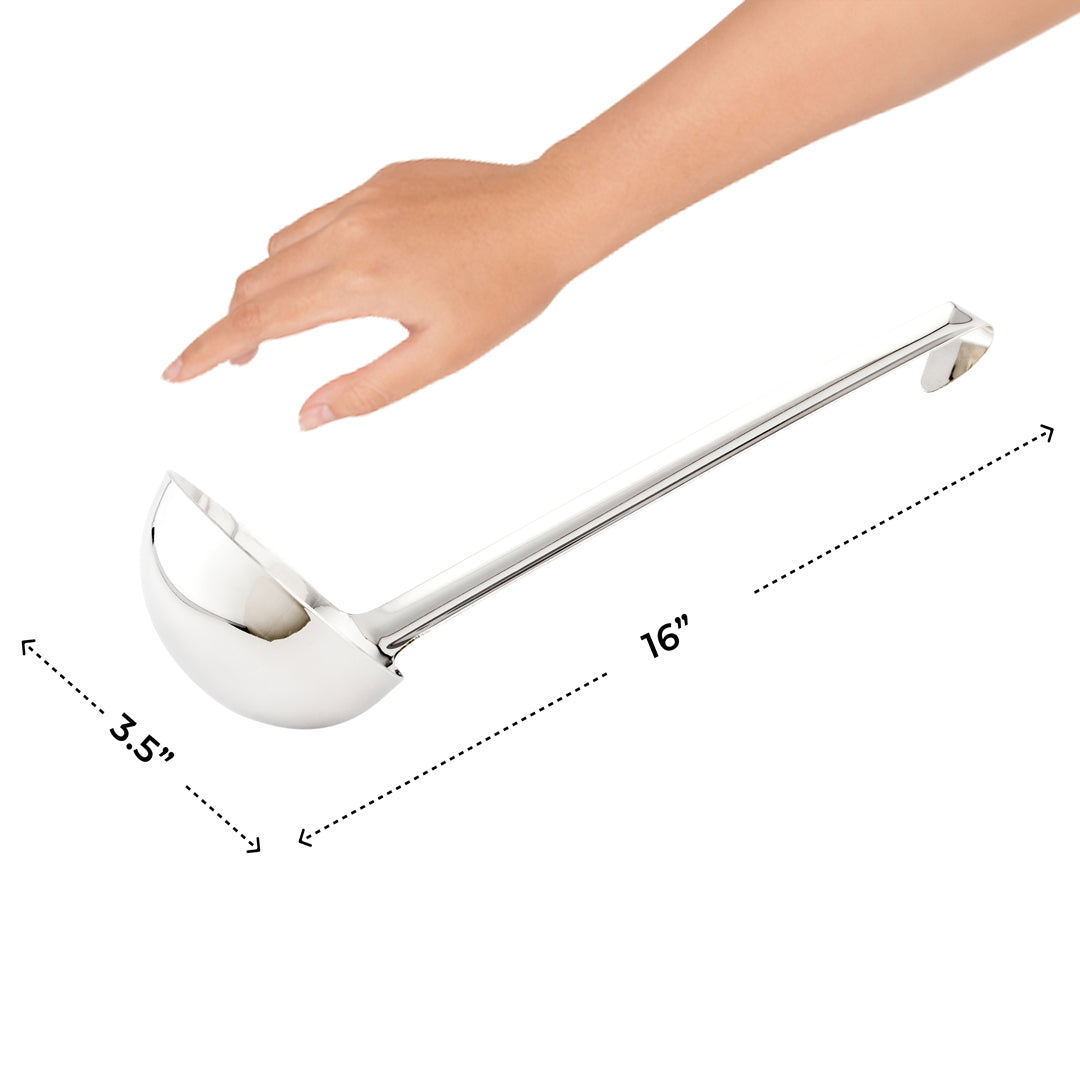 Met Lux 8 oz Stainless Steel Heavy-Duty Serving Ladle - One-Piece - 1 count box