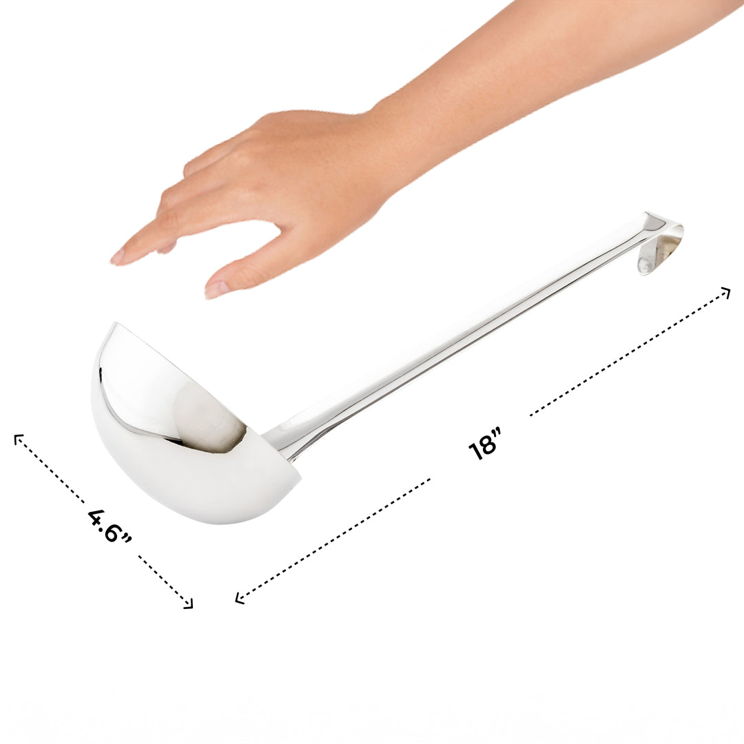 Met Lux 12 oz Stainless Steel Heavy-Duty Serving Ladle - One-Piece - 1 count box