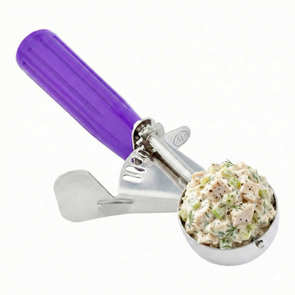 Met Lux 0.8 oz Stainless Steel #40 Portion Scoop - with Orchid Handle - 1 count box