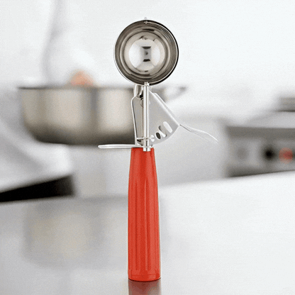 Met Lux 1.4 oz Stainless Steel #24 Portion Scoop - with Red Handle - 1 count box