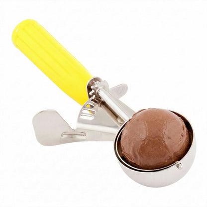 Met Lux 1.6 oz Stainless Steel #20 Portion Scoop - with Yellow Handle - 1 count box