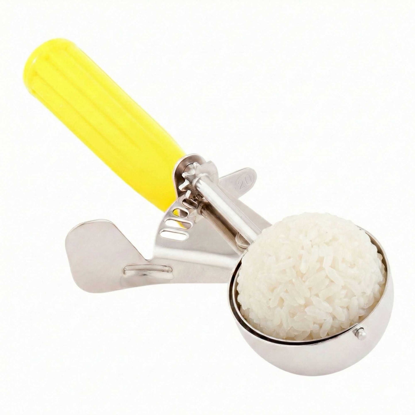 Met Lux 1.6 oz Stainless Steel #20 Portion Scoop - with Yellow Handle - 1 count box