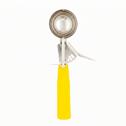 Met Lux 1.6 oz Stainless Steel #20 Portion Scoop - with Yellow Handle - 1 count box
