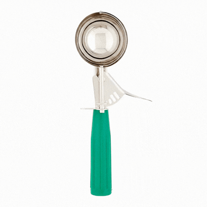 Met Lux 2.5 oz Stainless Steel #12 Portion Scoop - with Green Handle - 1 count box