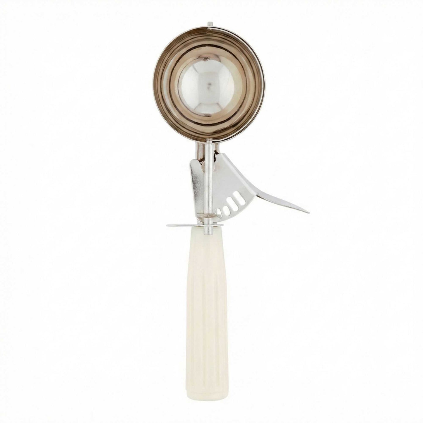 Met Lux 3 oz Stainless Steel #10 Portion Scoop - with Ivory Handle - 1 count box