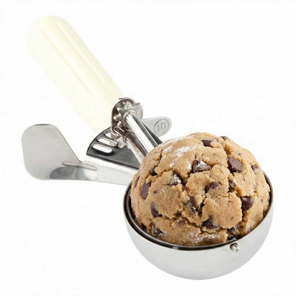 Met Lux 3 oz Stainless Steel #10 Portion Scoop - with Ivory Handle - 1 count box