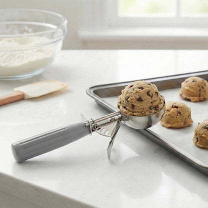 Met Lux 4 oz Stainless Steel #8 Portion Scoop - with Gray Handle - 1 count box