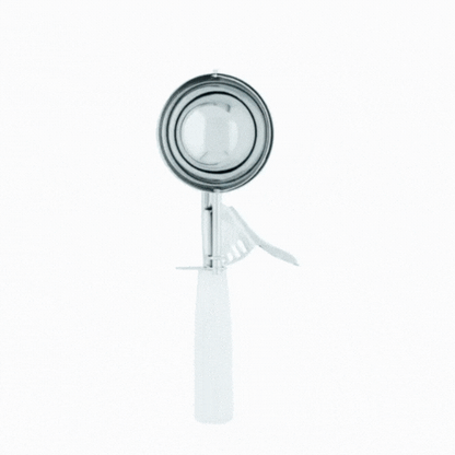 Met Lux 4.66 oz Stainless Steel #6 Portion Scoop - with White Handle - 1 count box