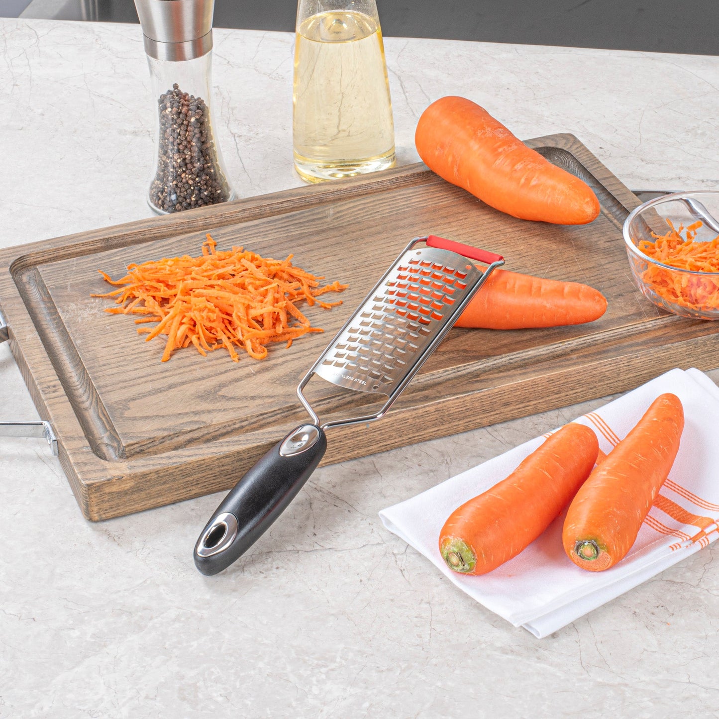 Met Lux Stainless Steel Coarse Grater - with Plastic Handle - 12" - 1 count box