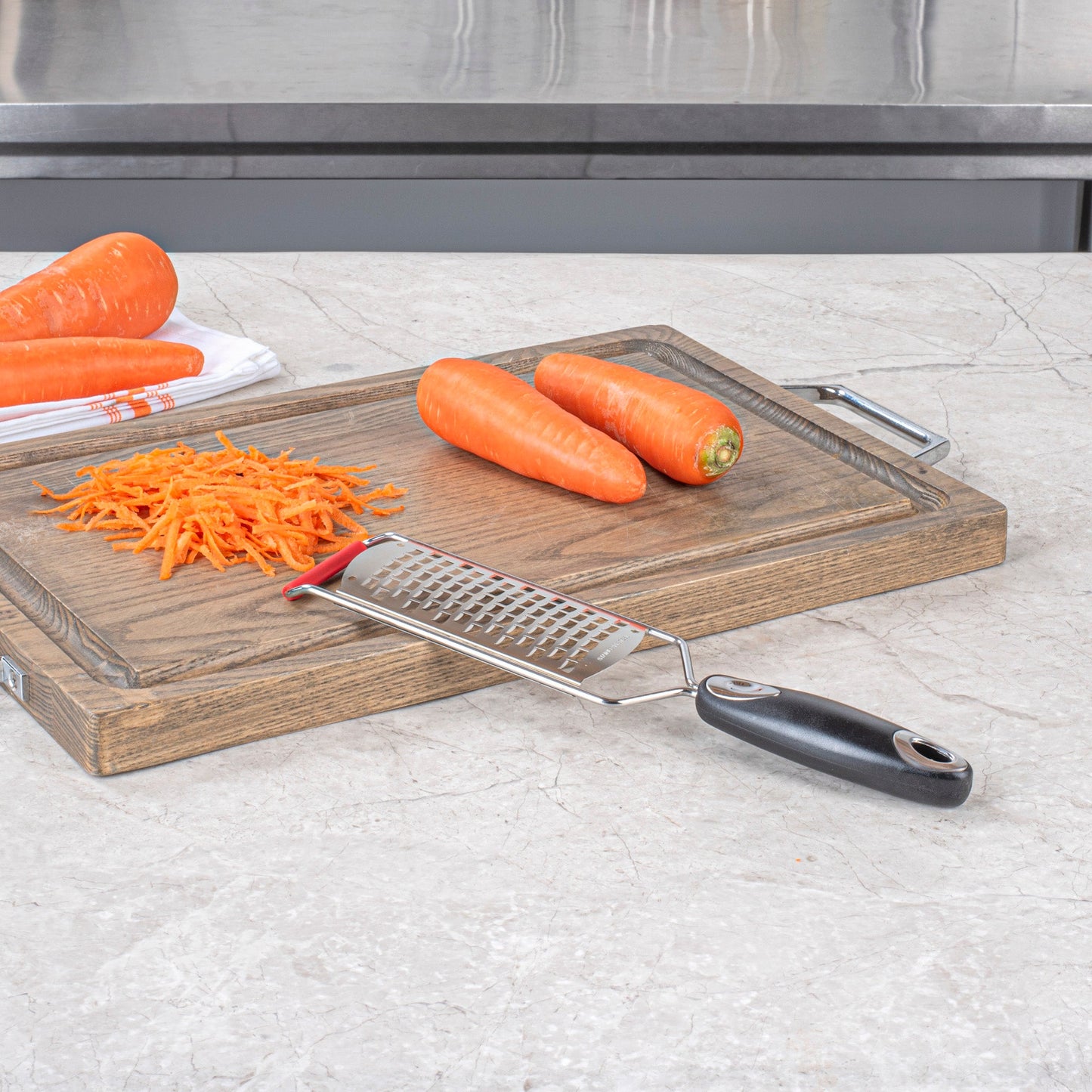 Met Lux Stainless Steel Coarse Grater - with Plastic Handle - 12" - 1 count box