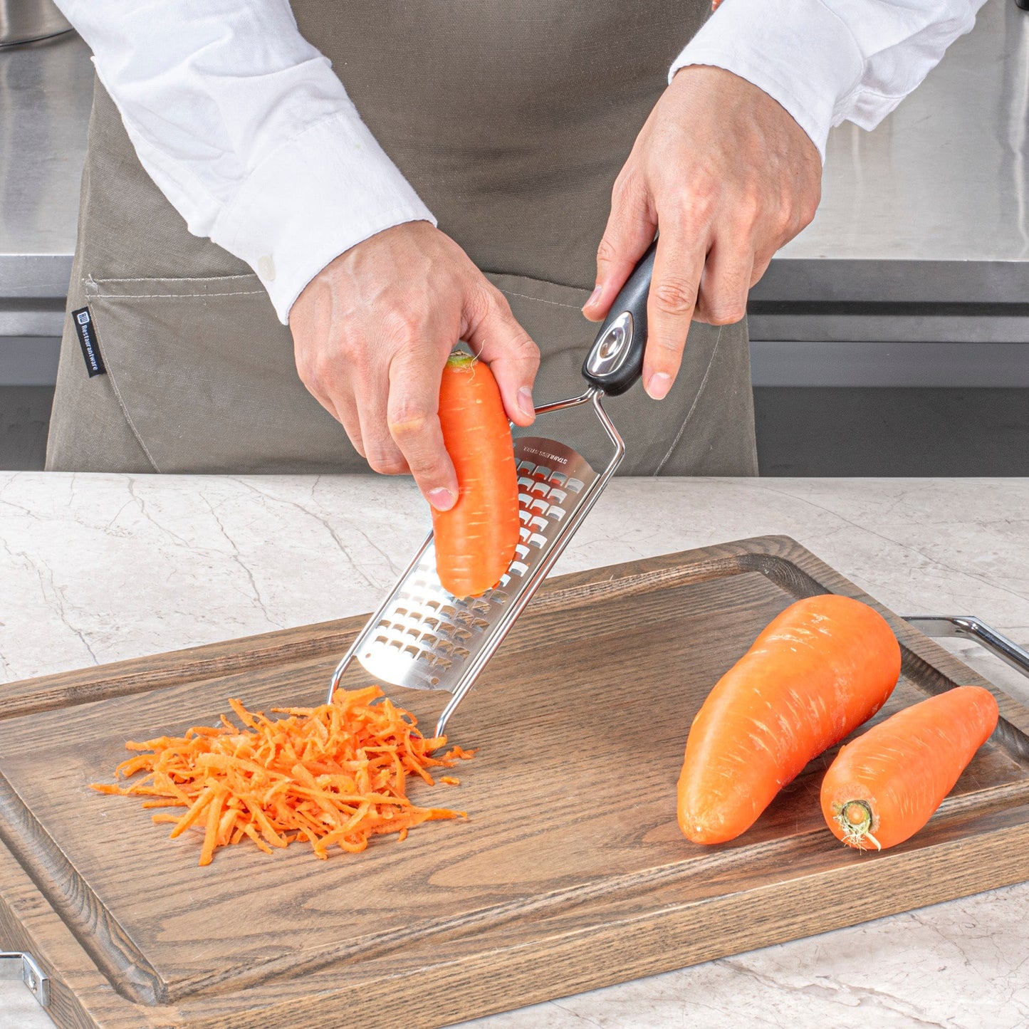 Met Lux Stainless Steel Coarse Grater - with Plastic Handle - 12" - 1 count box