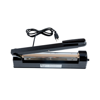 Fresh Hero Black Aluminum Hand Impulse Sealer - Industrial Grade, Food Safe - 17 3/4" x 3 1/4" x 10" - 1 count box