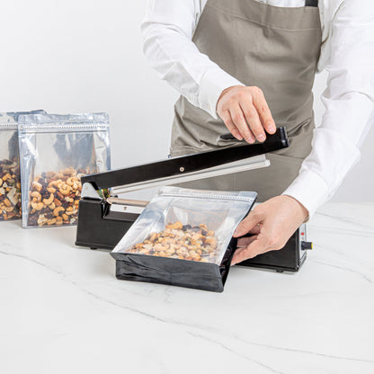 Fresh Hero Black Aluminum Hand Impulse Sealer - Industrial Grade, Food Safe - 17 3/4" x 3 1/4" x 10" - 1 count box