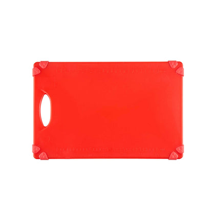 Sure Grip Red Plastic Cutting Board - Non-Slip, Measurement Markers, Carrying Handle - 12" x 18" - 1 count box