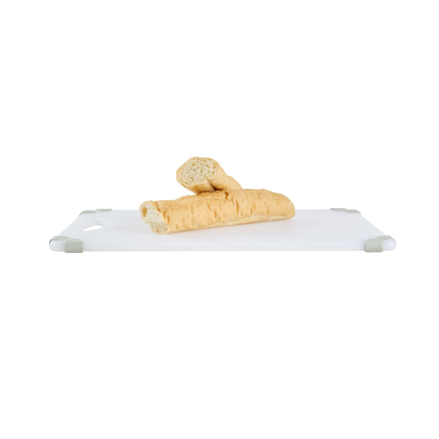 Sure Grip White Plastic Cutting Board - Non-Slip, Measurement Markers, Carrying Handle - 12" x 18" - 1 count box