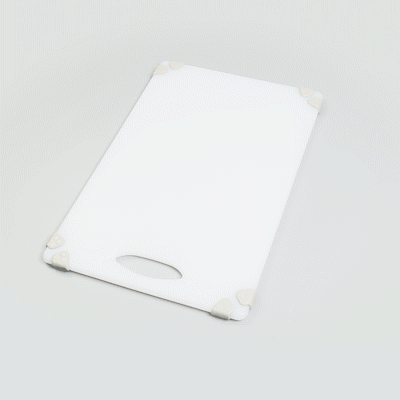 Sure Grip White Plastic Cutting Board - Non-Slip, Measurement Markers, Carrying Handle - 12" x 18" - 1 count box
