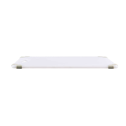 Sure Grip White Plastic Cutting Board - Non-Slip, Measurement Markers, Carrying Handle - 12" x 18" - 1 count box