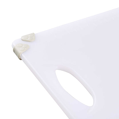 Sure Grip White Plastic Cutting Board - Non-Slip, Measurement Markers, Carrying Handle - 12" x 18" - 1 count box