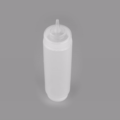 First In First Out 16 oz Clear Plastic Squeeze Bottle - Refill Lid, Precision Tip - 2 1/2" x 2 1/2" x 9 1/4" - 1 count box