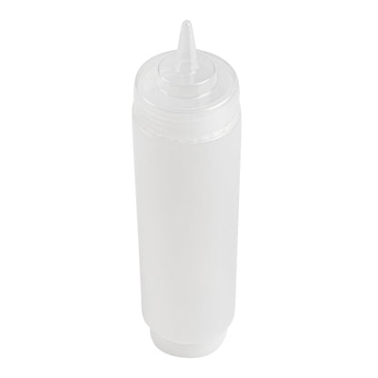 First In First Out 16 oz Clear Plastic Squeeze Bottle - Refill Lid, Precision Tip - 2 1/2" x 2 1/2" x 9 1/4" - 1 count box