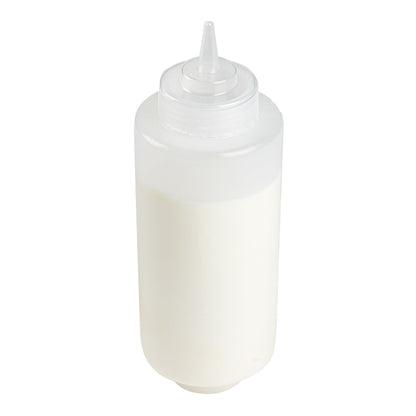 First In First Out 32 oz Clear Plastic Squeeze Bottle - Refill Lid, Precision Tip - 9 1/2" x 3 1/2" x 3 1/2" - 1 count box