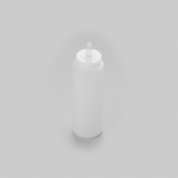 Sauce Tek 8 oz Clear Plastic Squeeze Bottle - Precision Tip - 2" x 2" x 7" - 1 count box
