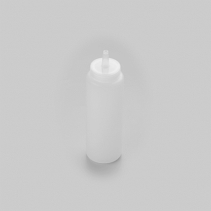 Sauce Tek 8 oz Clear Plastic Squeeze Bottle - Precision Tip - 2" x 2" x 7" - 1 count box