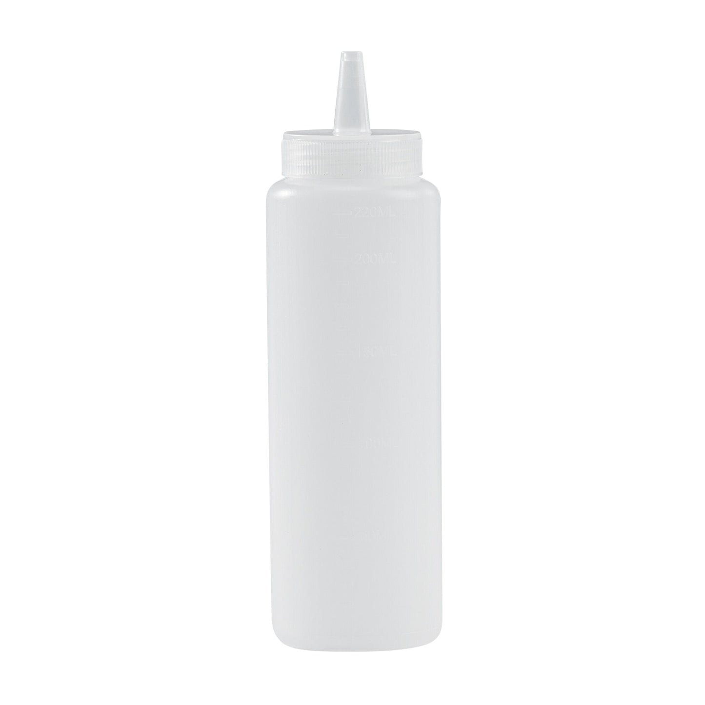 Sauce Tek 8 oz Clear Plastic Squeeze Bottle - Precision Tip - 2" x 2" x 7" - 1 count box