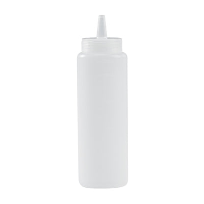 Sauce Tek 8 oz Clear Plastic Squeeze Bottle - Precision Tip - 2" x 2" x 7" - 1 count box