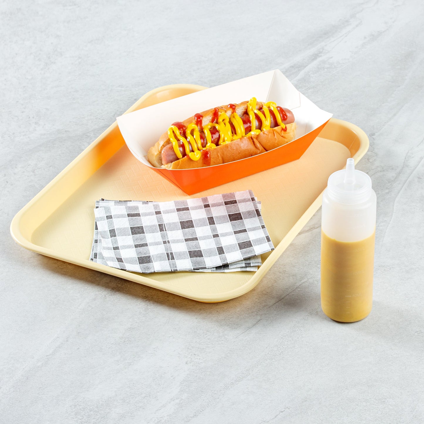Sauce Tek 8 oz Clear Plastic Squeeze Bottle - Precision Tip - 2" x 2" x 7" - 1 count box