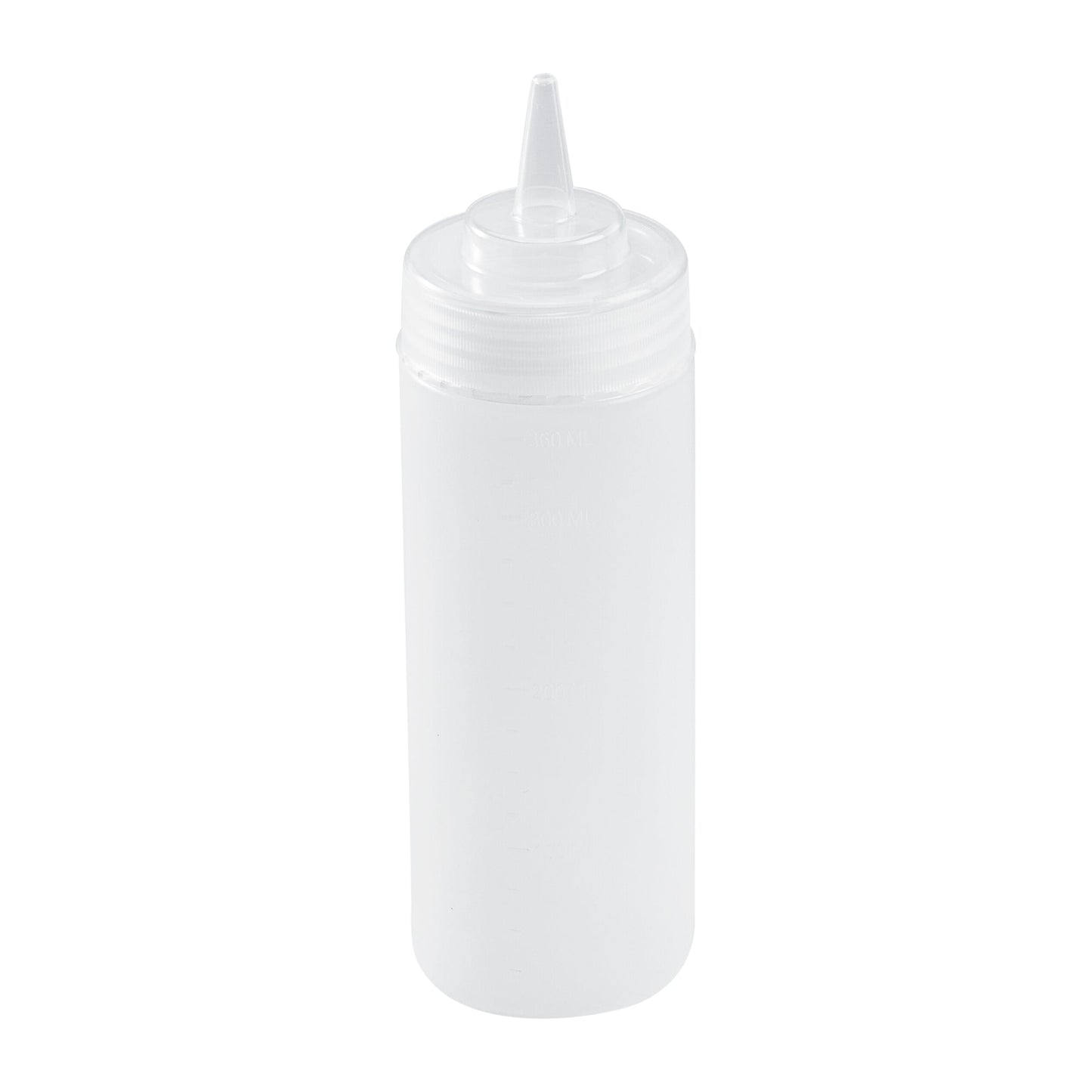 Sauce Tek 12 oz Clear Plastic Squeeze Bottle - Precision Tip - 2 1/4" x 2 1/4" x 8" - 1 count box