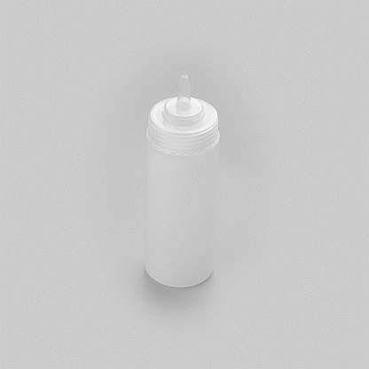Sauce Tek 12 oz Clear Plastic Squeeze Bottle - Precision Tip - 2 1/4" x 2 1/4" x 8" - 1 count box